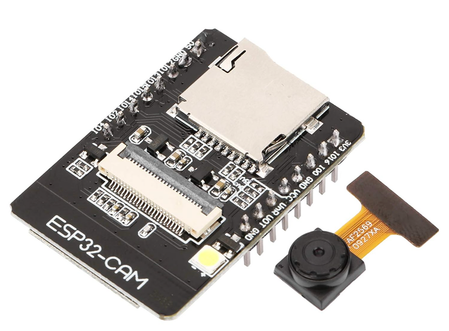 ESP32-CAM, SG90 servo-swivel. 120degree sweep. WIFI, LED.