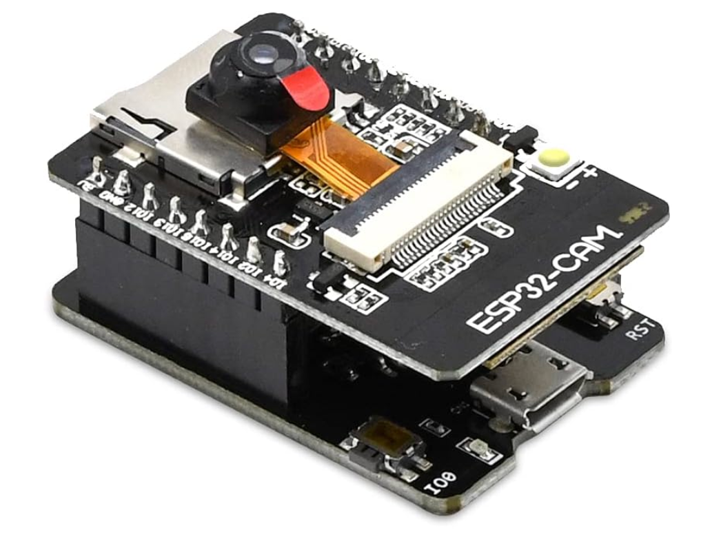 ESP32-CAM, SG90 servo-swivel. 120degree sweep. WIFI, LED, FTDI USB